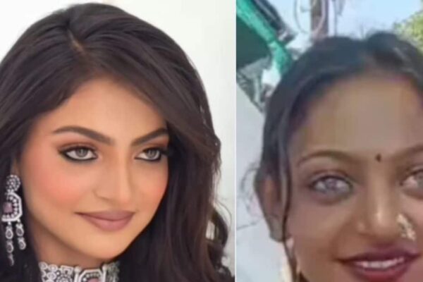 Viral video of in style Monalisa Bhosle from Mahakumbh.