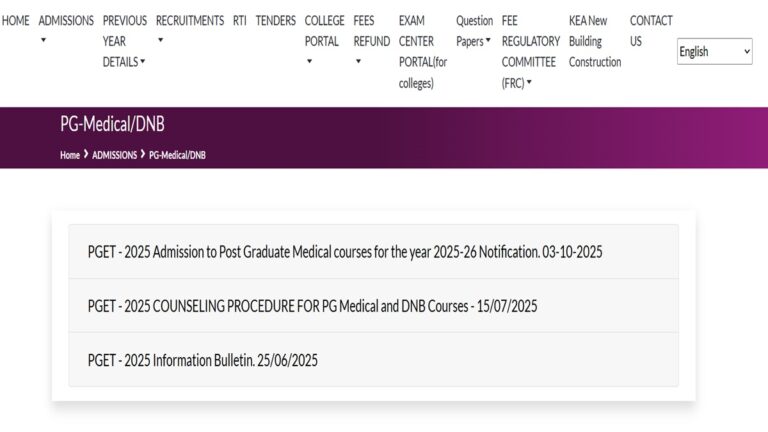 Karnataka NEET PG Counseling 2025: Round 1 Registration Now Open at cetonline.karnataka.gov.in – Access the Direct Link Here | Education News